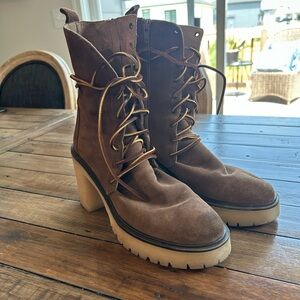 Free People Dylan Lace Up Brown Boots 8.5